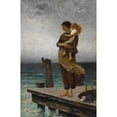 thumbnail image 2 of August Hagborg 13x18 Gold Ornate Wood Frame and Double Matted Museum Art Print Titled - Waiting, 2 of 4