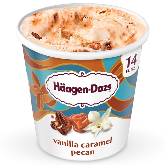 Häagen-Dazs Vanilla Caramel Pecan Ice Cream, Gluten Free, Kosher, 14 oz