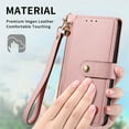 thumbnail image 4 of Ancove for iPhone 13 Pro Max Wallet Case with Card Holder & Wrist Strap,Cute PU Leather RFID Blocking Love Heart Pattern Kickstand Zipper Purse Flip Case Cover for Women Girls,Pink, 4 of 8