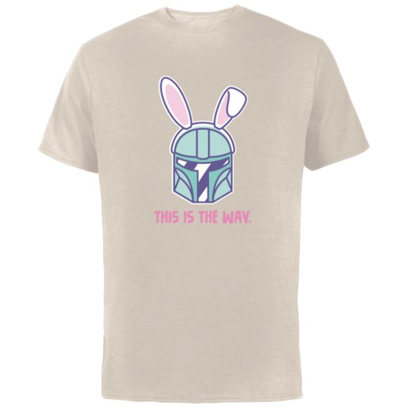 Star Wars The Mandalorian Easter Bunny Ears This is the Way - Short Sleeve Cotton T-Shirt for Adults - Customized-Natural