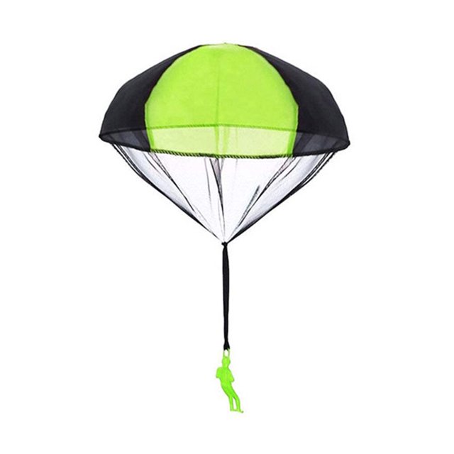 Ounissouiy Juguete de paracaídas para niños, paracaídas para lanzar a mano al aire libre, aterrizaje educativo, juguete para niños, verde Type1 NO1