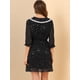thumbnail image 5 of Vestido Camisero De Gasa De Media Manga Con Cuello De Peter Pan Kawaii Para Mujer Negro L, 5 of 6