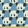 thumbnail image 2 of Ambesonne Panda Fabric by the Yard Upholstery, Bitonal Bear Faces Pattern, 10 Yards, Sea Blue Charcoal Grey, 2 of 5