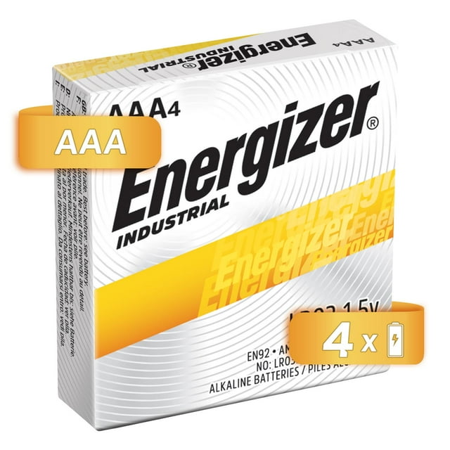 Pila Energizer Industrial Alcalina AAA CON 4 EN92 negro