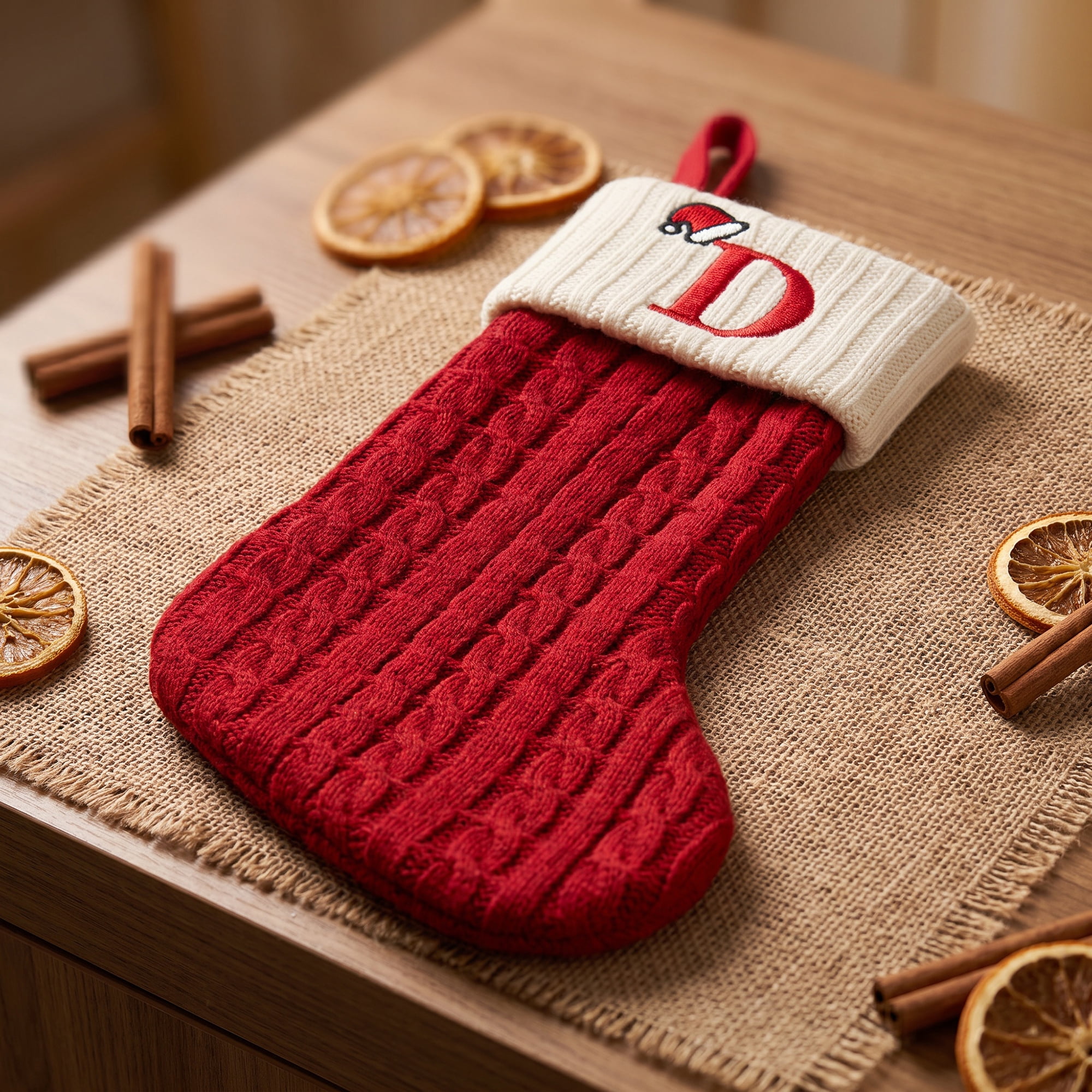 Unique Bargains Cartoon Christmas Luxury Grand Hearth Accent Stocking Letter D 8"