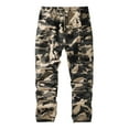 thumbnail image 1 of Men's Cargo Work Pants Straight Leg Outdoor Utility Trousers with Zipper Pocket and Camo Print Design for Daily Wear, 1 of 8