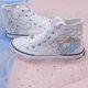 thumbnail image 3 of 2024 zapatos blancos de verano y otoño nuevo estilo jade canela perro zapatos de lona de caña alta para niñas y niñas corazón ins graffiti versión coreana tendencia versátil, 3 of 5