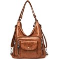 thumbnail image 1 of LHSHID Sac Fourre-Tout pour Femmes en Cuir à Poignée Supérieure Sac à Main à Multiples Poches Sac à Bandoulière Sac Rétro, 1 of 7