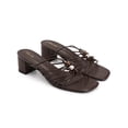 thumbnail image 3 of BLISSFUL STEP Bead Chunky Heels Slip on Slide Sandals for Women Coffee (Size 9), 3 of 7