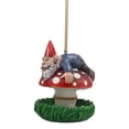 thumbnail image 6 of Ebros Naughty Gnome Stuck On Toadstool Mushroom Cap Bird Feeder Branch Hanger, 6 of 6