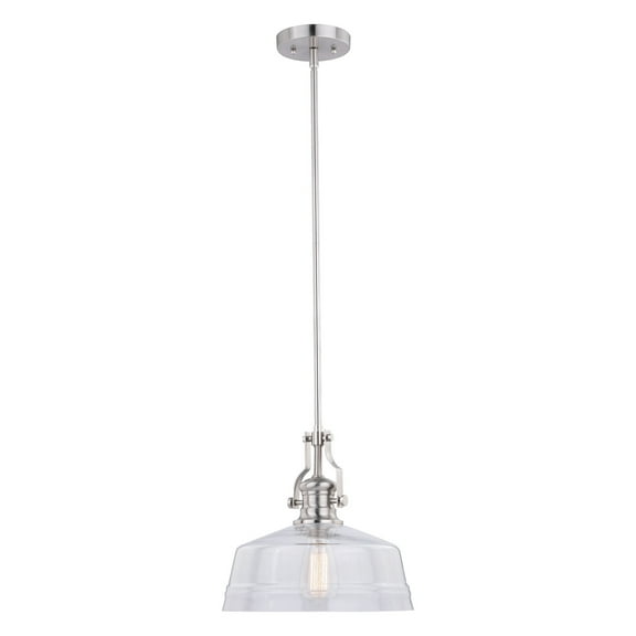 Beloit 1 Light Satin Nickel Farmhouse Pendant Clear Glass