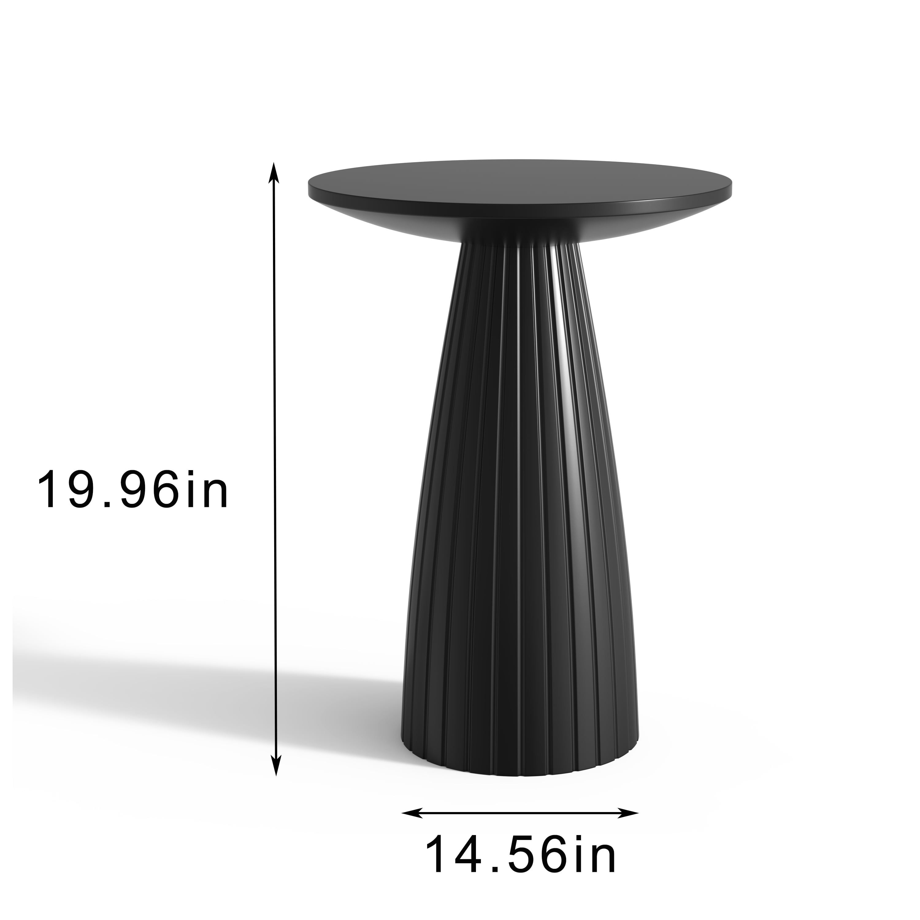 Solid Wood Round Top Pedestal End Table Pedestal Side Table Black Accent Table for Living Room Furniture