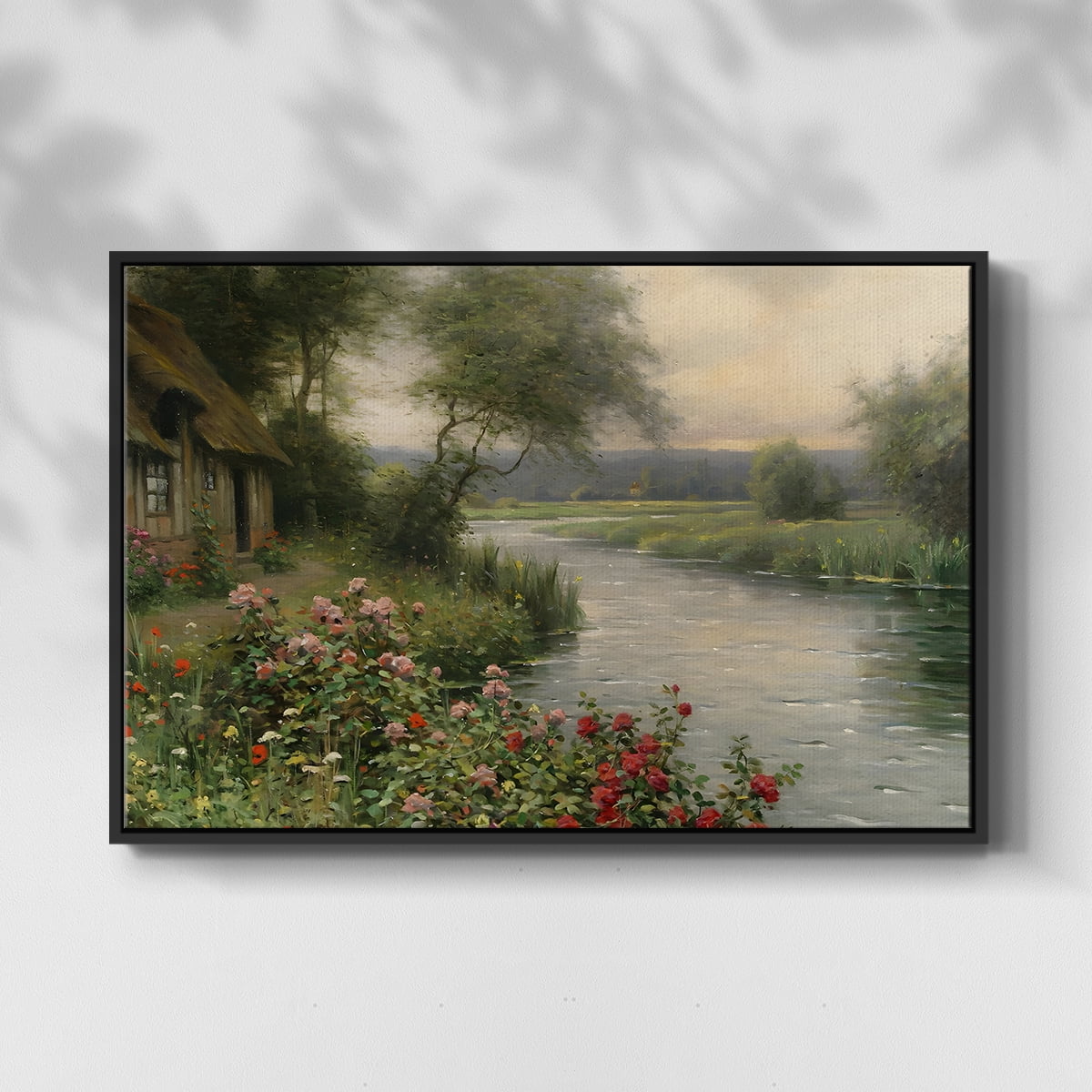 Vintage Landscape-CCLVI By Wexford Home Framed in Black Wood Gallery Wrapped Canvas 17 in. x 25 in.