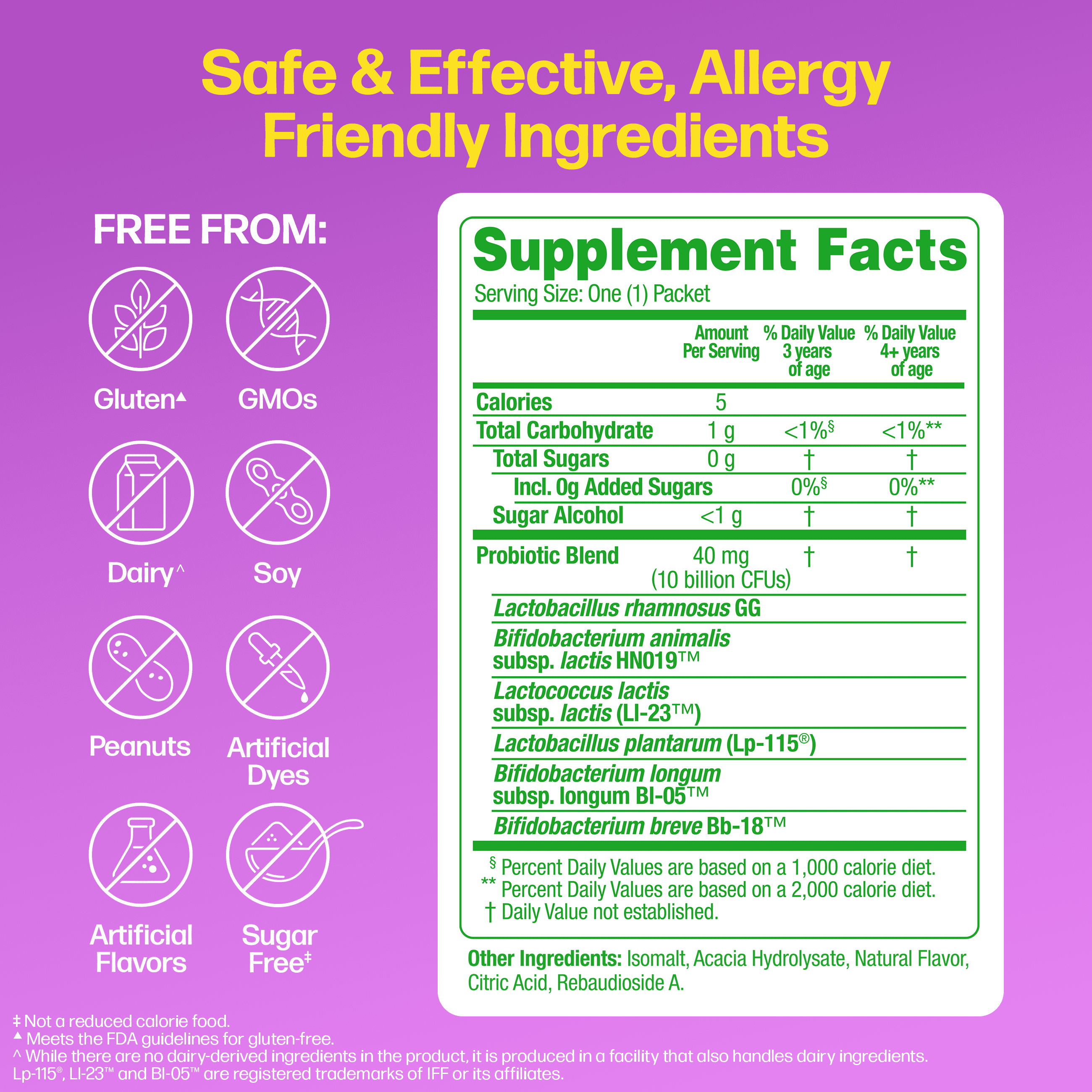 Culturelle Probiotics Kids Complete Probiotics Fast Melts Daily Supplement, Immunity & Digestion Support for Children, Mixed Berry Flavor, 30 Packets