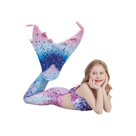 

Huakaishijie 3Pcs Mermaid Tail Bikini Sets for Girls Cosplay Swimsuits Beachwear