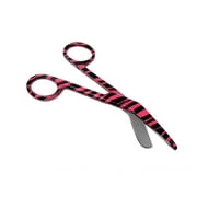 Pink & Black Full Zebra Pattern Color Lister Bandage Scissors 4.5" (11.4cm), Stainless Steel