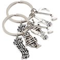 thumbnail image 1 of Shisuyan 2Set Metal Keychain Pendant Note Microphone Trumpet Alloy Silver for Music Style, 1 of 8