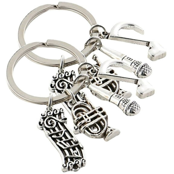 unbranded  2 Pcs Cubic Earring Supplies Mic Music Keychain Portable