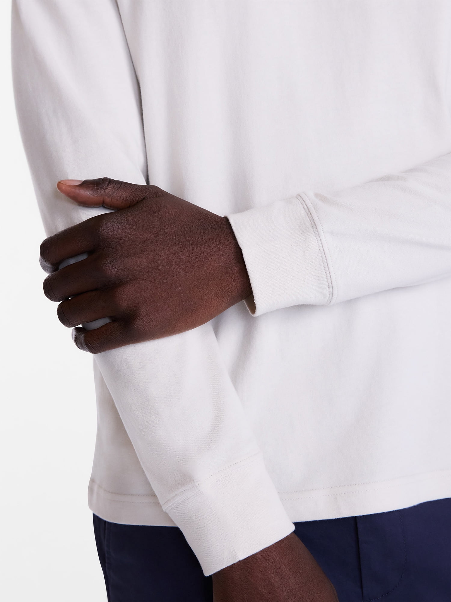 George Men's and Big Men's Cotton Crewneck Tee with Long Sleeves, Sizes XS-3XL