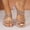 Gold, variant on Women’s Chunky Heel Sandals with Rhinestone Design & Peep Toe, Comfortable Dressy Mules for Dates, Photoshoots, and Weekend Outings