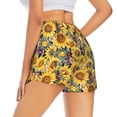 thumbnail image 2 of Uemuo Sunflowers Vintage Pattern Women's Athletic Shorts High Waisted Running Shorts with Liner Pockets Gym Elastic Workout Shorts-X-Large, 2 of 9