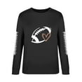 thumbnail image 4 of Shirts For Women Women's Round Neck Long Sleeved Solid Football Printed Top Womens Tops, 4 of 4