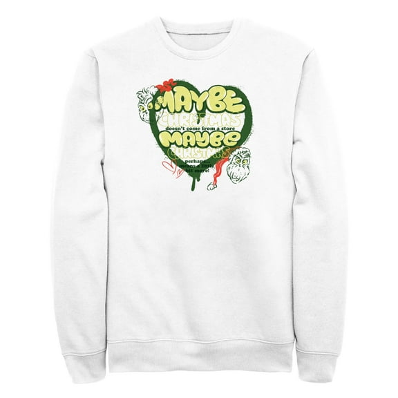 Men's Dr. Seuss The Grinch Maybe Christmas Quote Sweatshirt