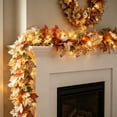 thumbnail image 6 of ChicYu Artificial Fall Maple Leaf Garland with Lights, Pumpkin Berry Vine for Mantel, 170cm LED Lighted Autumn Garland, Home Decor for Thanksgiving Party, Guirnalda de Otoño con Luces, 6 of 6