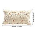 thumbnail image 6 of Pumpkin Lumbar Throw Pillow Cover, Cream Textured Autumn Accent Cushion with Brown Stem, Fall Thanksgiving Sofa Decor, 19.69 x 11.81 in, 6 of 6