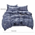 thumbnail image 3 of Xaoshaoyi 4 Piece Queen Comforter Set, Plaid Bedding Comforter Set Black and White Grid Geometric Quilt Set Soft Lightweight Down Alternative Bed Set(Blue), 3 of 9
