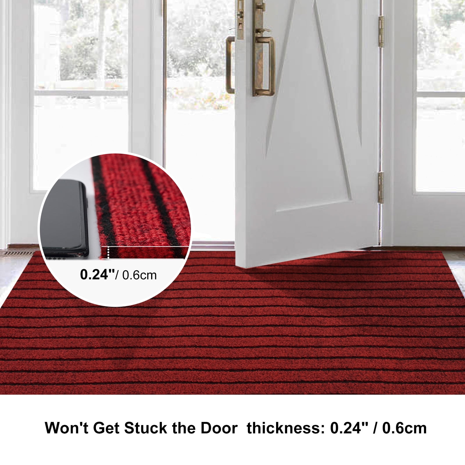 ANTPOP 3' x 13' Runner Rugs with Rubber Backing Outdoor Indoor Utility Non Slip Carpet for Hallway Custom Size Area Mat for Entryway Balcony Patio Kitchen Garage Stair Laundry