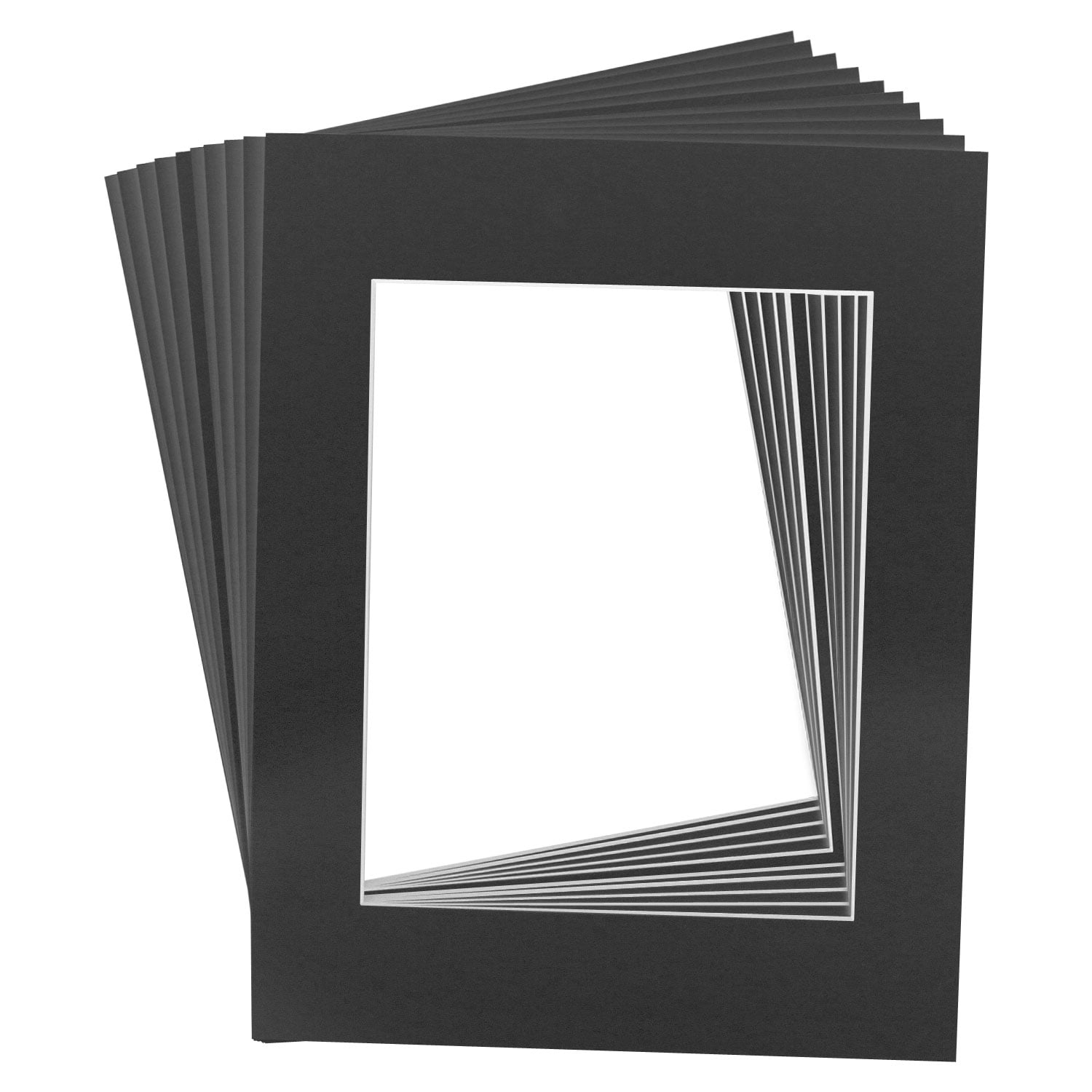 10 Art Mats Premier Quality AcidFree PreCut 11x14 Black Picture Mat Face Frame