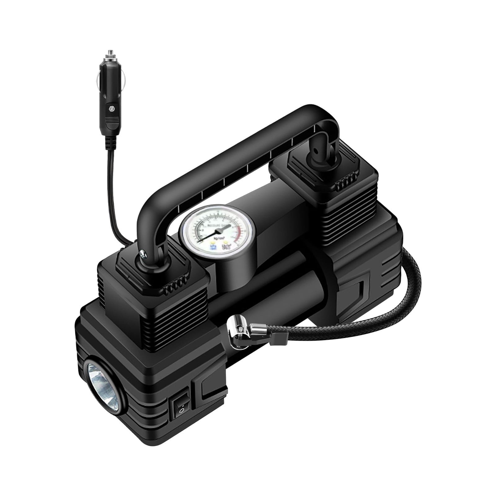 12V DC Air Compressor Tire Inflator with Gauge, 150 PSI Portable Air Pump for Car Tires, Trucks & Inflatables, Tire Puncture Repair