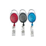 SICURIX Standard Round ID Badge Reel With Belt Clip & Key Ring, Black...