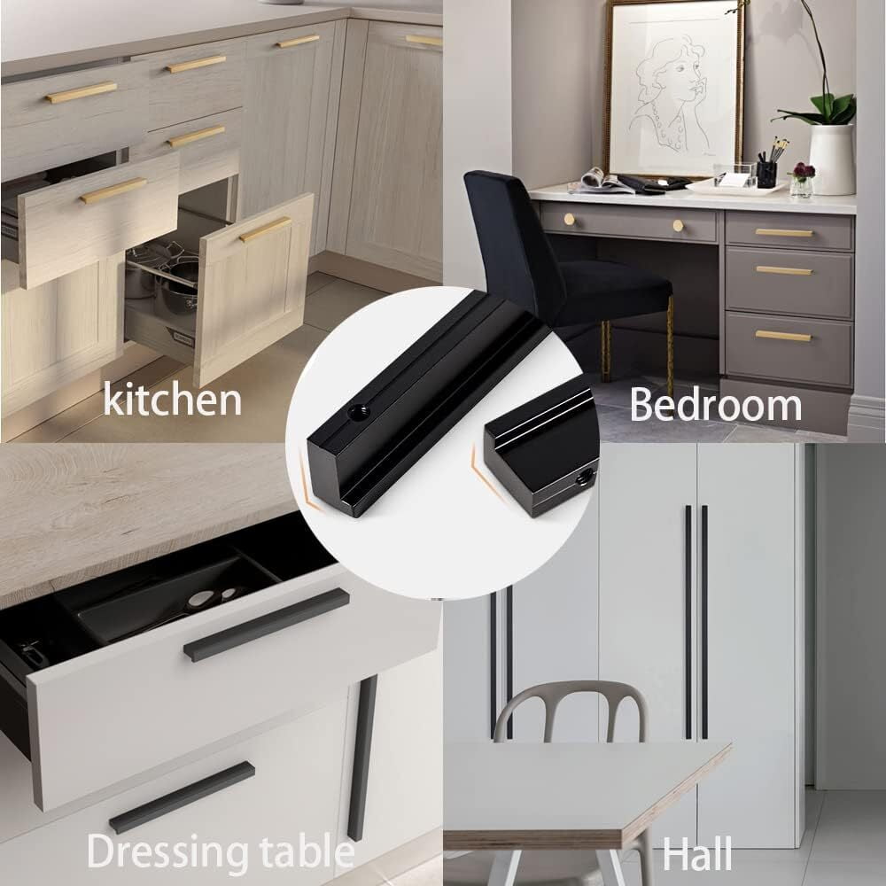 Goo-Ki 24 Pack 3 Inch(76mm) Kitchen Cabinet Pulls, Matte Black Cabinet Handles, Drawer Pulls for Dresser,Wardrobe & Cupboard