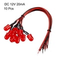 thumbnail image 2 of Unique Bargains Prewired LED Light , DC 12V 20mA - 10mm Red Emitting Diodes for Parties ( 10PCS ), 2 of 4