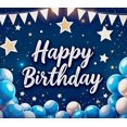 thumbnail image 4 of Blue Themed Happy Birthday Backdrop Banner with Star Balloon Elements Party Supplies Birthday Party Decors Photography Props, 4 of 7