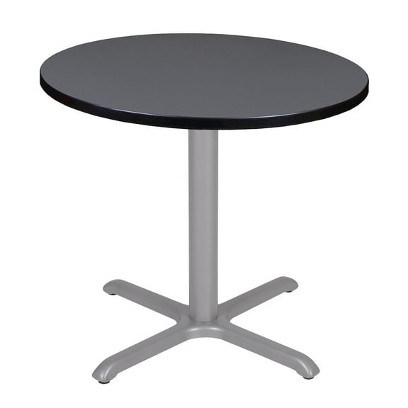 Regency 30 in. Small Round X-Base Breakroom Table- Grey Top, Grey Legs