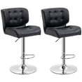 thumbnail image 1 of HOMCOM Bar Stools Set of 2, Adjustable Height Barstools, Faux Leather Swivel Bar Chairs with 5.1" Thick Padded, Footrest for Kitchen Counter, Home Bar, Black, 1 of 10