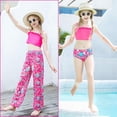 thumbnail image 2 of Aideaone Girls 3 Piece Swimsuit Set Quick Dry Bikini with Cover Up Pants Kids Bathing Suit for 6-16T Summer Beach Vacation Swimwear, 2 of 6