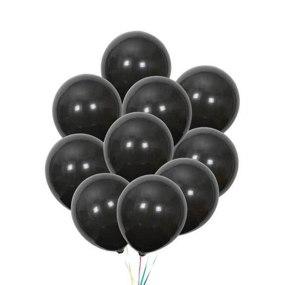 20pcs 10 inch Black Round Balloons Matte Solid Color Latex Balloons Birthday Wedding Halloween Party Bar Decoration