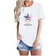 thumbnail image 2 of Fiudx Ofertas Flash Del Día Solo En Línea Camiseta Básica de Verano de Manga Corta Informal para Mujer, Blusa con Estampado Del Día de La Independencia, Cuello Redondo, 2 of 4