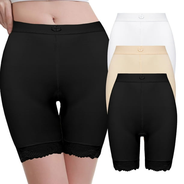 3 Pack Women's Slip Shorts for Under Dresses High Waisted Women's Slip shorts for Under Dress B