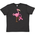 thumbnail image 3 of Inktastic Breast Cancer Pink Ribbon Flamingo Youth T-Shirt, 3 of 5