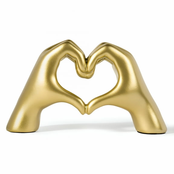LAMIRO Heart Hands Sculpture-Gold Decor Living Room Accessories-Heart Shaped Table Sculptures Home Decor Statue-Cute Small Shelf Decor Aesthetic-I Love You Gifts Girlfriend Birthday Women Anniversary