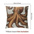 thumbnail image 4 of Octopus Flannel Fleece Pillow Cushion Cover, Octopus Pattern Illustration Underwater World Wild Nature Themed Art Print, Decorative Square Accent Pillow Case, Orange White, 4 of 7