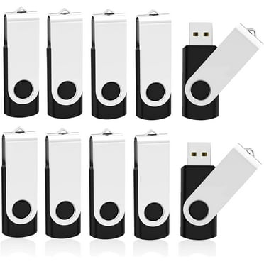 USB flash drive USB 2.0 thumb drive rotary drive (8GB * 10PACK Black)