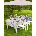 thumbnail image 4 of Outdoor Tablecloth with Umbrella Hole & Zipper, Orange Blue Pumpkins Fall Rectangle Tablecloth 60x84 Inch, Vintage Thanksgiving Wheat Patio Table Cover Waterproof Table Cloth for Picnic/Party, 4 of 6