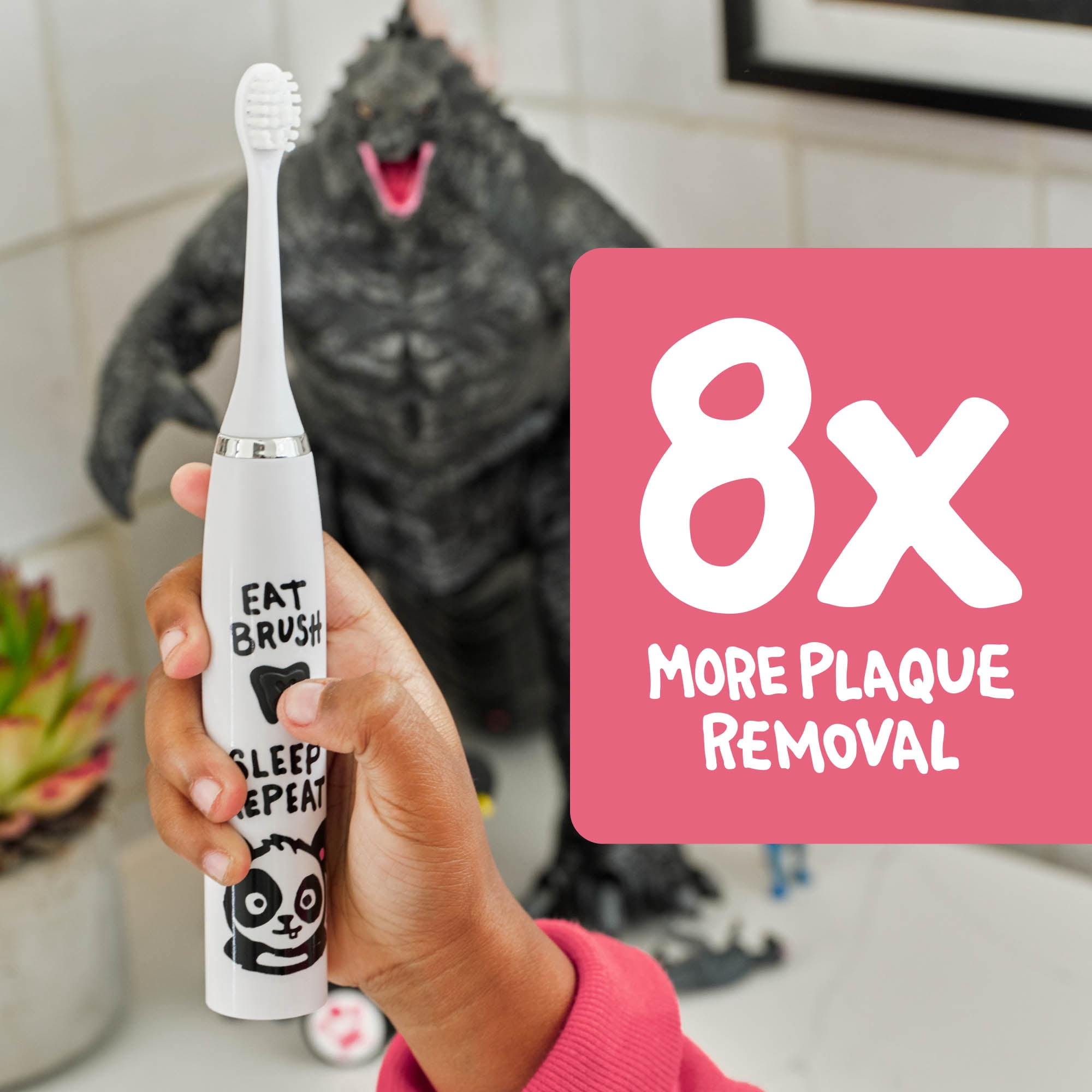 Made by Dentists Kids' Panda Electric Toothbrush with 3 Brush Heads, Rechargeable, Ages 3+