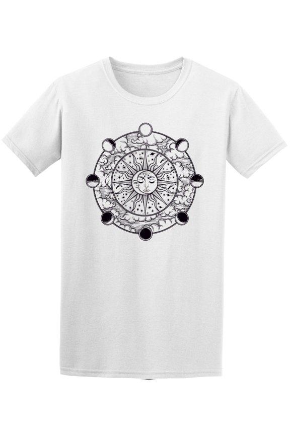 Elegant Hand-Draw Work Of Moon T-Shirt Men -Image by Shutterstock, Male Medium